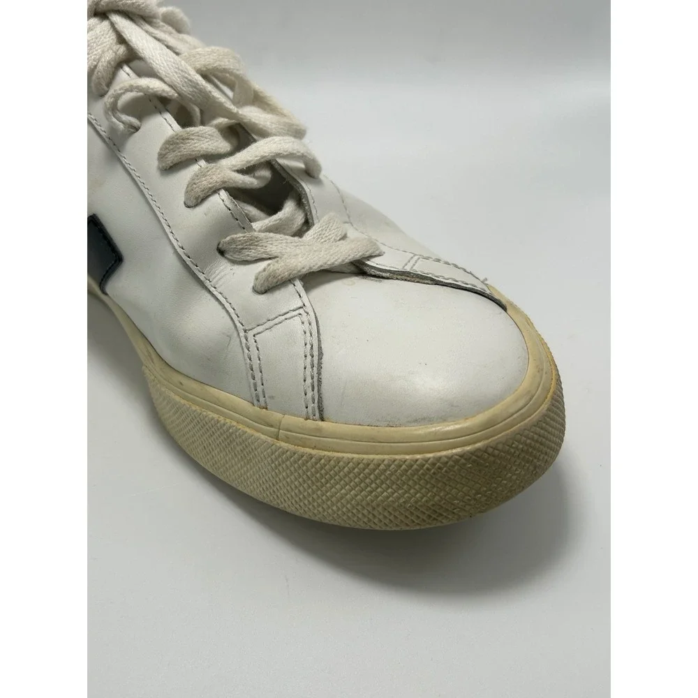 Veja Esplar Sneakers White Black Leather Low Top Lace Up Shoes